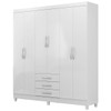Guarda-Roupa Casal Noemi 6 Portas 3 Gavetas Branco - Pnr Móveis