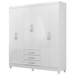 Guarda-Roupa Casal Noemi 6 Portas 3 Gavetas Branco - Pnr Móveis
