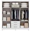 Guarda-Roupa Casal Noemi 6 Portas 3 Gavetas Branco - Pnr Móveis