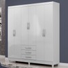 Guarda-Roupa Casal Noemi 6 Portas 3 Gavetas Branco - Pnr Móveis