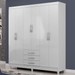 Guarda-Roupa Casal Noemi 6 Portas 3 Gavetas Branco - Pnr Móveis