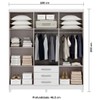 Guarda-Roupa Casal Noemi 6 Portas 3 Gavetas Branco - Pnr Móveis