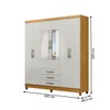 Guarda-Roupa Casal Noemi 6 Portas 3 Gavetas com Espelho Marrocos/Off White - Pnr Móveis