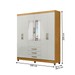 Guarda-Roupa Casal Noemi 6 Portas 3 Gavetas com Espelho Marrocos/Off White - Pnr Móveis