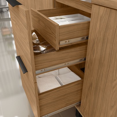 Lavanderia Completa Cloe 6 Portas 3 Gavetas 100% Mdf Freijó - Pnr Móveis