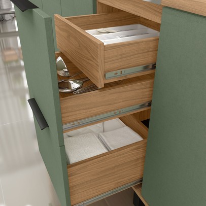 Lavanderia Completa Cloe 6 Portas 3 Gavetas 100% Mdf Freijó/Jade - Pnr Móveis