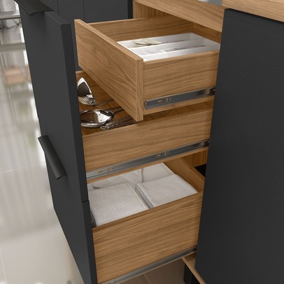 Lavanderia Completa Cloe 6 Portas 3 Gavetas 100% Mdf Freijó/Nero - Pnr Móveis