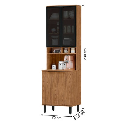 Paneleiro Cloe 100% Mdf 4 Portas Freijó - Pnr Móveis