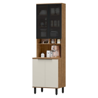 Paneleiro Cloe 100% Mdf 4 Portas Freijó/Off White - Pnr Móveis