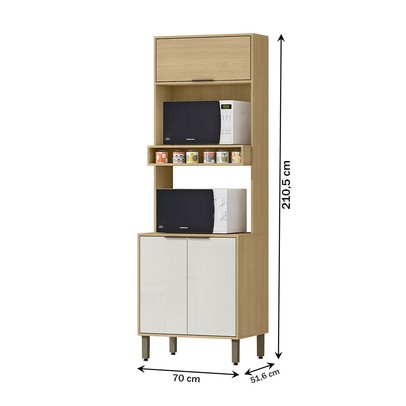 Torre Quente Estela 3 Portas Castanho/Off White - Pnr Móveis