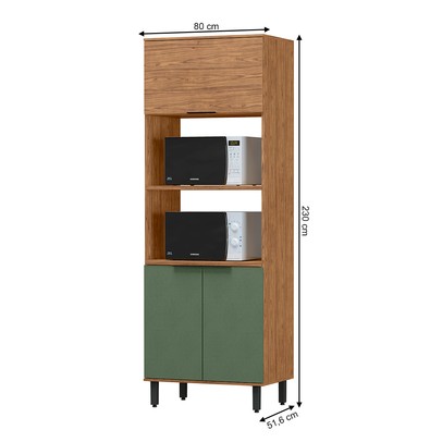 Torre Quente Cloe 3 Portas 100% Mdf Freijó/Jade Tto01 - Pnr Móveis