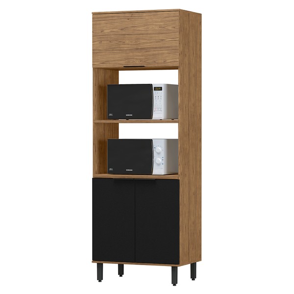 Torre Quente Cloe 3 Portas 100% Mdf Freijó/Nero Tto01 - Pnr Móveis