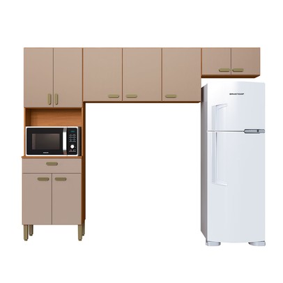 Cozinha Completa Zurique 9 Portas 1 Gaveta 6226.102 Freijó/Camurça - Indékes