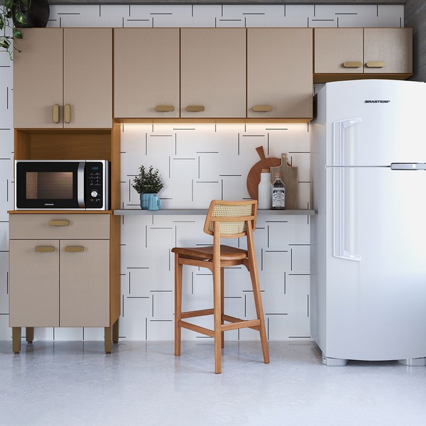 Cozinha Completa Zurique 9 Portas 1 Gaveta 6226.102 Freijó/Camurça - Indékes