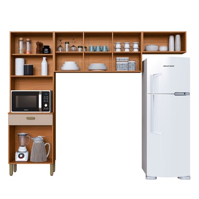 Cozinha Completa Zurique 9 Portas 1 Gaveta 6226.102 Freijó/Camurça - Indékes