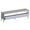 Rack para TV Até 65 Polegadas Fusion 2 Gavetas com Led Off White/Banco Acetinado - Olivar Móveis