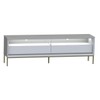 Rack para TV Até 65 Polegadas Fusion 2 Gavetas com Led Off White/Banco Acetinado - Olivar Móveis