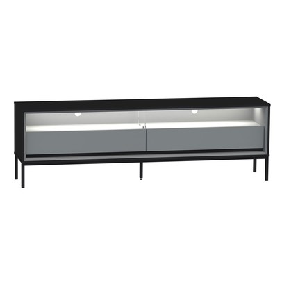 Rack para TV Até 65 Polegadas Fusion 2 Gavetas com Led Preto/Off White - Olivar Móveis