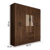 Guarda-Roupa Solteiro Elise com Espelho 6 Portas 2 Gavetas Castanho - Panorama Móveis