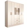 Guarda-Roupa Solteiro Elise com Espelho 6 Portas 2 Gavetas Branco - Panorama Móveis