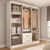 Guarda-Roupa Solteiro Elise com Espelho 6 Portas 2 Gavetas Branco - Panorama Móveis