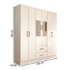 Guarda-Roupa Solteiro Elise com Espelho 6 Portas 2 Gavetas Branco - Panorama Móveis