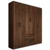 Guarda-Roupa Solteiro Elise 6 Portas 2 Gavetas Castanho - Panorama Móveis Móveis