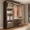 Guarda-Roupa Solteiro Elise 6 Portas 2 Gavetas Castanho - Panorama Móveis Móveis