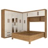 Guarda-Roupa Casal Modulado com Cama Belgrado 11 Portas 6 Gavetas com Espelho Cinamomo/Off White - Panorama Móveis
