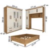 Guarda-Roupa Casal Modulado com Cama Belgrado 11 Portas 6 Gavetas com Espelho Cinamomo/Off White - Panorama Móveis