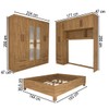 Guarda-Roupa Casal Modulado com Cama Belgrado 11 Portas 6 Gavetas com Espelho Cinamomo - Panorama Móveis