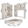 Guarda-Roupa Casal Modulado com Cama Belgrado 11 Portas 6 Gavetas com Espelho Branco - Panorama Móveis