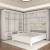 Guarda-Roupa Casal Modulado com Cama Belgrado 11 Portas 6 Gavetas com Espelho Branco - Panorama Móveis