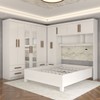 Guarda-Roupa Casal Modulado com Cama Belgrado 11 Portas 6 Gavetas com Espelho Branco - Panorama Móveis