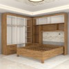 Guarda-Roupa Casal Modulado com Cama Belgrado 11 Portas 6 Gavetas Cinamomo - Panorama Móveis