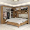 Guarda-Roupa Casal Modulado com Cama Belgrado 11 Portas 6 Gavetas Cinamomo - Panorama Móveis