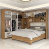 Guarda-Roupa Casal Modulado com Cama Belgrado 11 Portas 6 Gavetas Cinamomo/Off White - Panorama Móveis