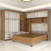 Guarda-Roupa Casal Modulado com Cama Belgrado 11 Portas 6 Gavetas Cinamomo/Off White - Panorama Móveis