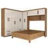 Guarda-Roupa Casal Modulado com Cama Belgrado 11 Portas 6 Gavetas Cinamomo/Off White - Panorama Móveis