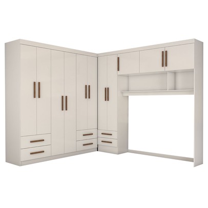 Guarda-Roupa Casal Modulado Belgrado 11 Portas 6 Gavetas Branco - Panorama Móveis