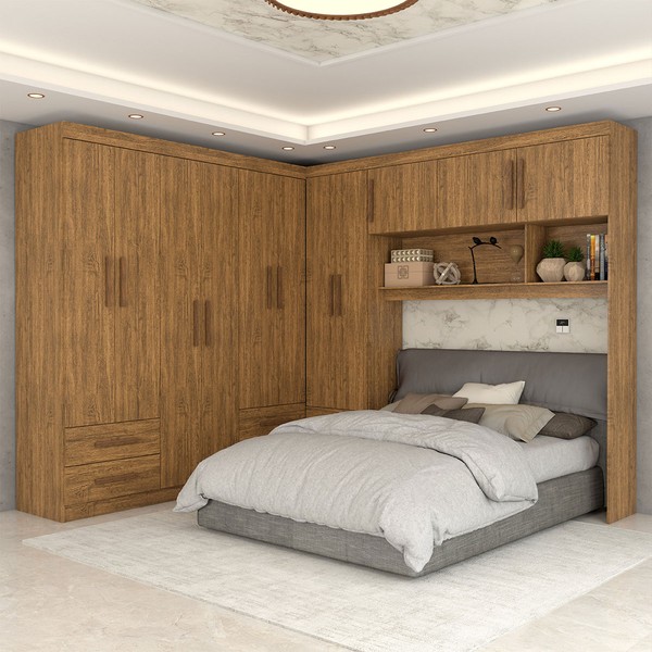 Guarda-Roupa Casal Modulado Belgrado 11 Portas 6 Gavetas Cinamomo - Panorama Móveis