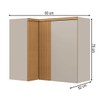 Armário Aéreo Cozinha de Canto Allure 3 Portas 100% Mdf Jequitibá/Gris - Linea Brasil