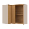 Armário Aéreo Cozinha de Canto Allure 3 Portas 100% Mdf Jequitibá/Gris - Linea Brasil