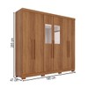 Guarda-Roupa Casal Pinheiro 6 Portas 2 Gavetas com Espelho Cinamomo - Pnr Móveis