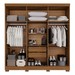Guarda-Roupa Casal Pinheiro 6 Portas 2 Gavetas com Espelho Cinamomo/Off White - Pnr Móveis