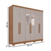 Guarda-Roupa Casal Pinheiro 6 Portas 2 Gavetas com Espelho Cinamomo/Off White - Pnr Móveis