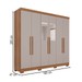 Guarda-Roupa Casal Pinheiro 6 Portas 2 Gavetas com Espelho Cinamomo/Off White - Pnr Móveis
