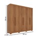 Guarda-Roupa Casal Pinheiro 6 Portas 2 Gavetas Cinamomo - Pnr Móveis