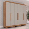 Guarda-Roupa Casal Pinheiro 6 Portas 2 Gavetas Cinamomo/Off White - Pnr Móveis