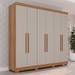 Guarda-Roupa Casal Pinheiro 6 Portas 2 Gavetas Cinamomo/Off White - Pnr Móveis